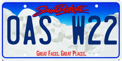 SD license plate 0ASW22