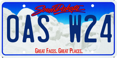 SD license plate 0ASW24