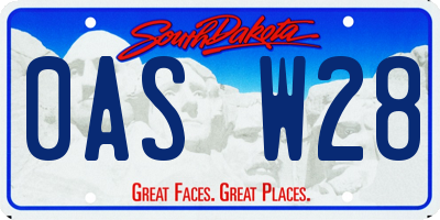 SD license plate 0ASW28