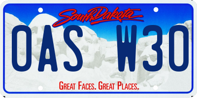 SD license plate 0ASW30