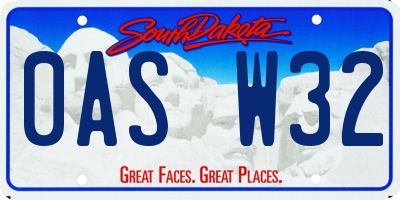 SD license plate 0ASW32