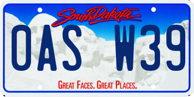 SD license plate 0ASW39