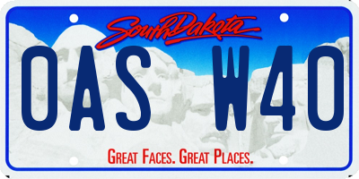 SD license plate 0ASW40