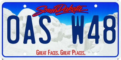 SD license plate 0ASW48