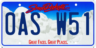 SD license plate 0ASW51