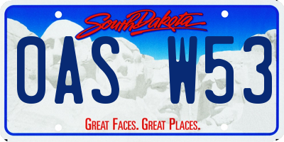SD license plate 0ASW53