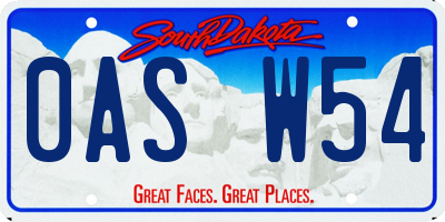 SD license plate 0ASW54