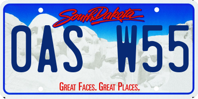 SD license plate 0ASW55