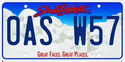 SD license plate 0ASW57