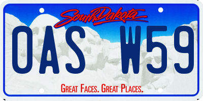 SD license plate 0ASW59