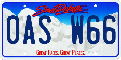 SD license plate 0ASW66