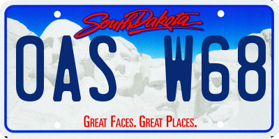 SD license plate 0ASW68