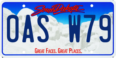 SD license plate 0ASW79