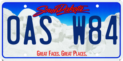 SD license plate 0ASW84