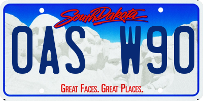 SD license plate 0ASW90