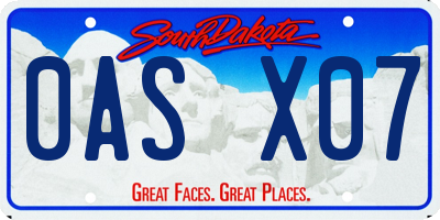 SD license plate 0ASX07