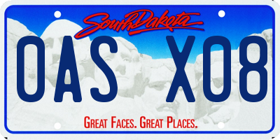 SD license plate 0ASX08