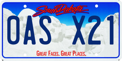 SD license plate 0ASX21