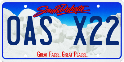 SD license plate 0ASX22
