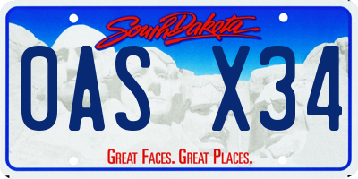 SD license plate 0ASX34