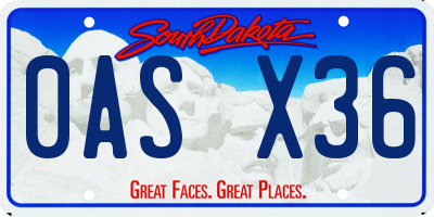 SD license plate 0ASX36