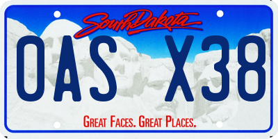 SD license plate 0ASX38