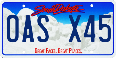 SD license plate 0ASX45