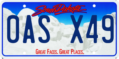 SD license plate 0ASX49