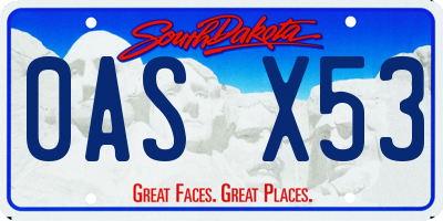 SD license plate 0ASX53