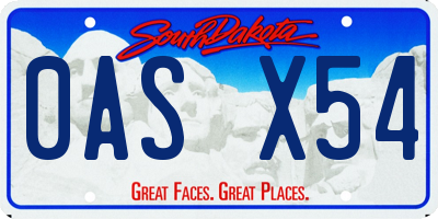 SD license plate 0ASX54