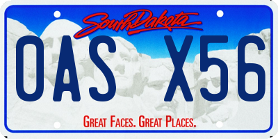 SD license plate 0ASX56