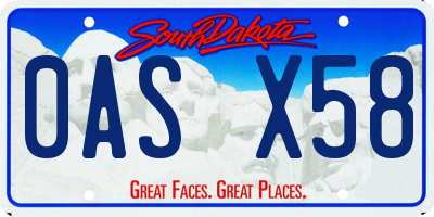 SD license plate 0ASX58
