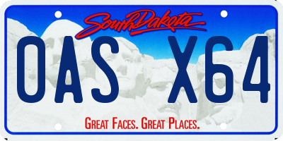 SD license plate 0ASX64