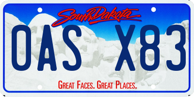 SD license plate 0ASX83