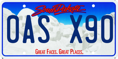 SD license plate 0ASX90