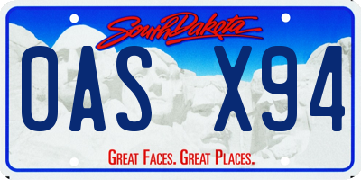 SD license plate 0ASX94