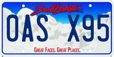 SD license plate 0ASX95