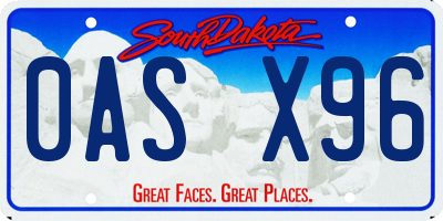 SD license plate 0ASX96