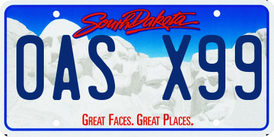 SD license plate 0ASX99