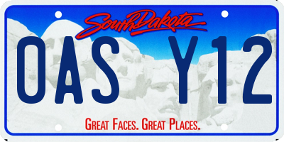 SD license plate 0ASY12