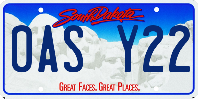 SD license plate 0ASY22
