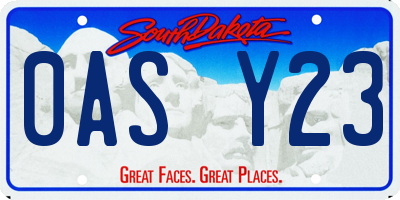 SD license plate 0ASY23