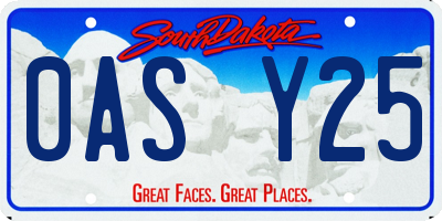 SD license plate 0ASY25