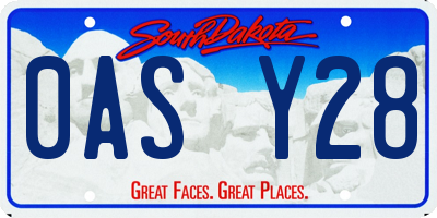 SD license plate 0ASY28