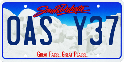 SD license plate 0ASY37