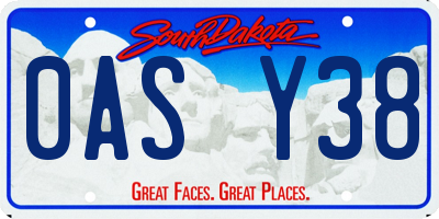 SD license plate 0ASY38