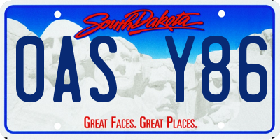 SD license plate 0ASY86