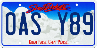 SD license plate 0ASY89