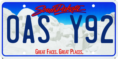 SD license plate 0ASY92