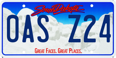 SD license plate 0ASZ24